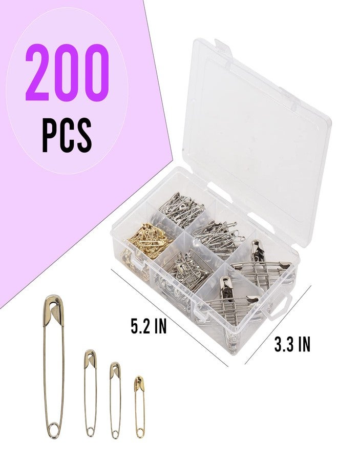 Aqbah Pack of 200 Safety Pins Assorted, Pins for Saree, Clothes, 5 Sizes from Small to Large Safety pins for Multi-Purpose use, Heavy Duty Variety Pack - Image 5
